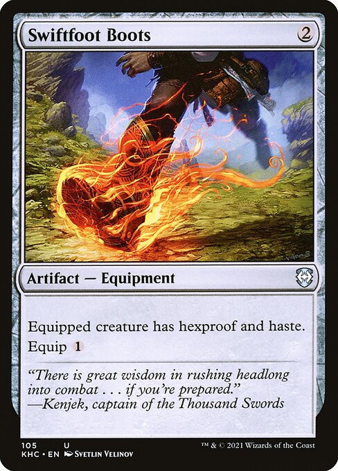 Swiftfoot Boots — Kaldheim Commander #105, art by Svetlin Velinov