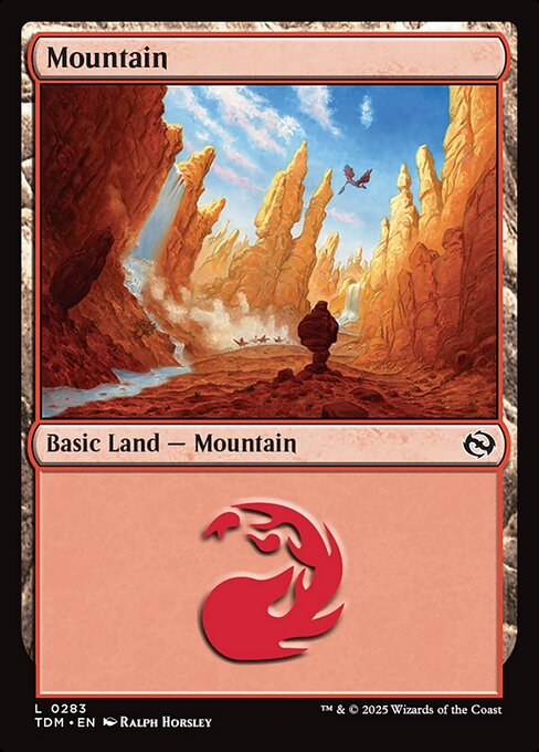 Mountain — Tarkir: Dragonstorm #283, art by Ralph Horsley