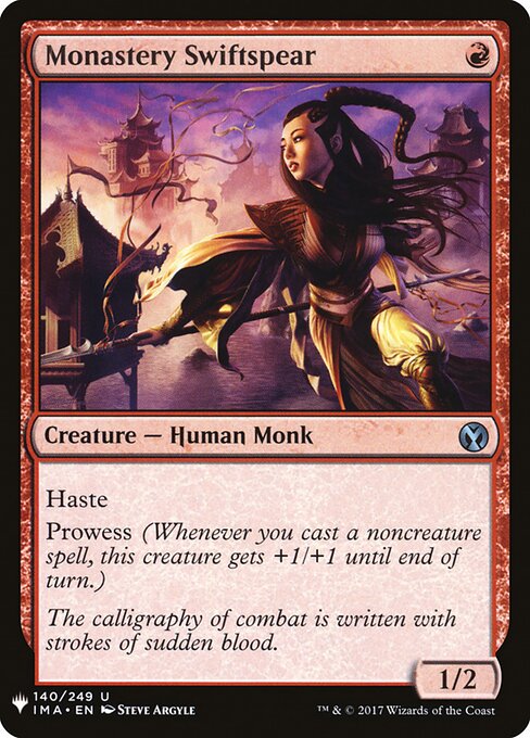 Monastery Swiftspear — The List #IMA-140, art by Steve Argyle