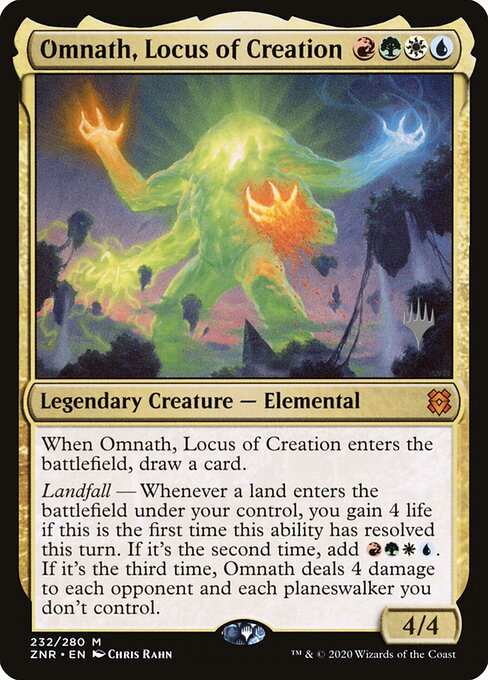 Omnath, Locus of Creation — Zendikar Rising Promos #232p, art by Chris Rahn