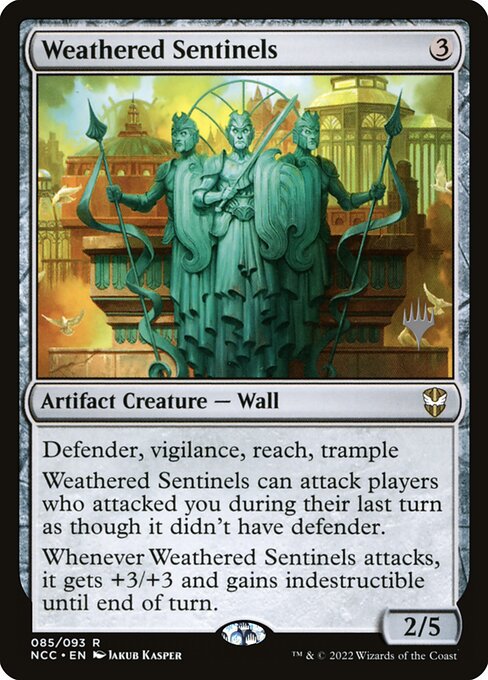 Weathered Sentinels — New Capenna Commander Promos #85p, art by Jakub Kasper