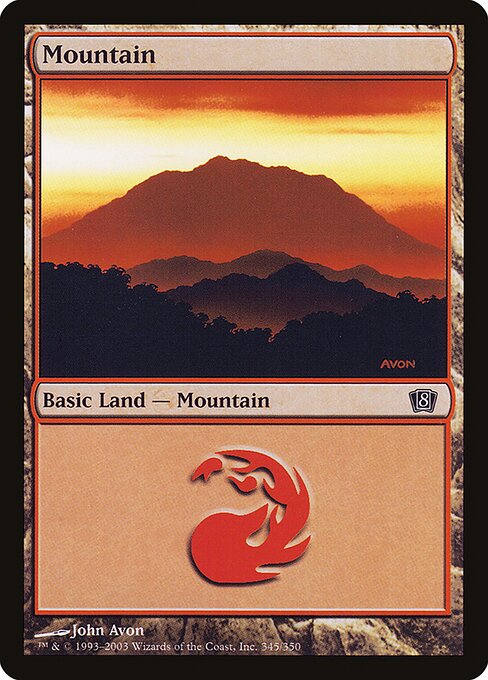 Mountain — Eighth Edition #345★, art by John Avon