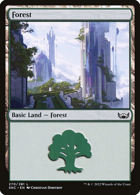 Forest — Streets of New Capenna #270, art by Christian Dimitrov