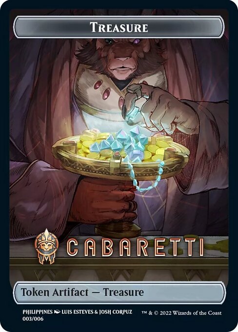 Treasure — Streets of New Capenna Southeast Asia Tokens #3, art by Luis Esteves & Josh Corpuz