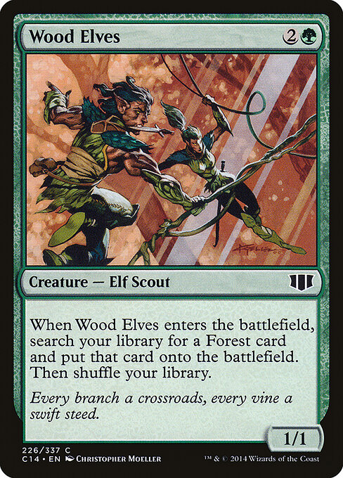 Wood Elves — Commander 2014 #226, art by Christopher Moeller