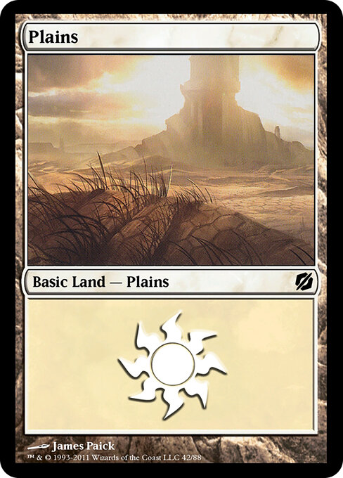 Plains — Duel Decks: Mirrodin Pure vs. New Phyrexia #42, art by James Paick