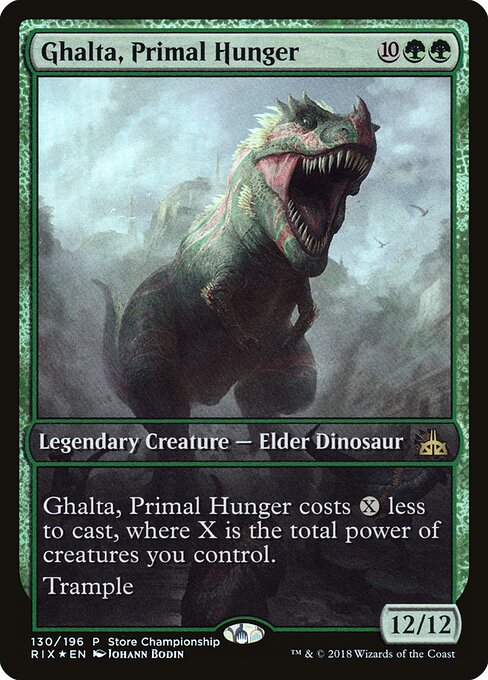 Ghalta, Primal Hunger — Rivals of Ixalan Promos #130, art by Johann Bodin