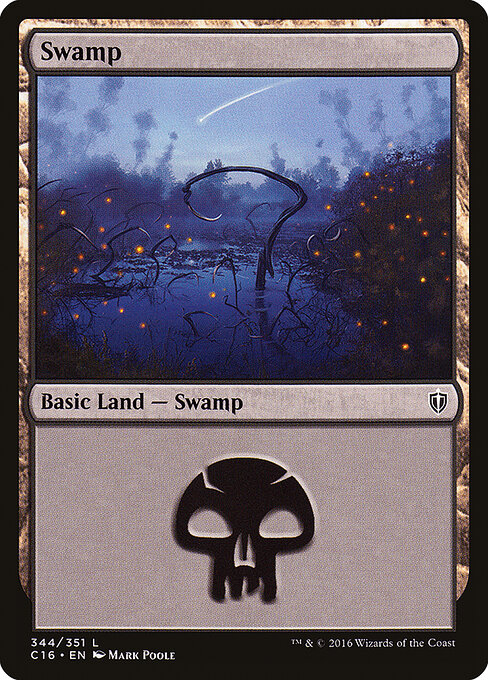 Swamp — Commander 2016 #344, art by Mark Poole