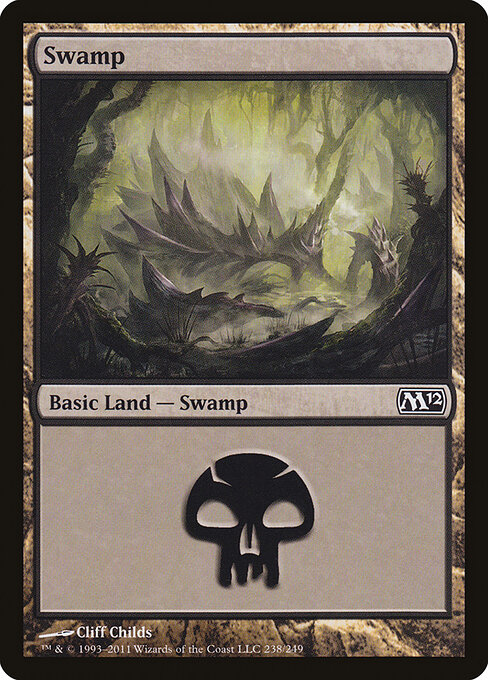 Swamp — Magic 2012 #238, art by Cliff Childs