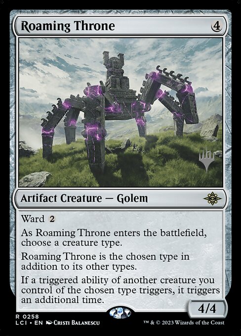 Roaming Throne — The Lost Caverns of Ixalan Promos #258p, art by Cristi Balanescu