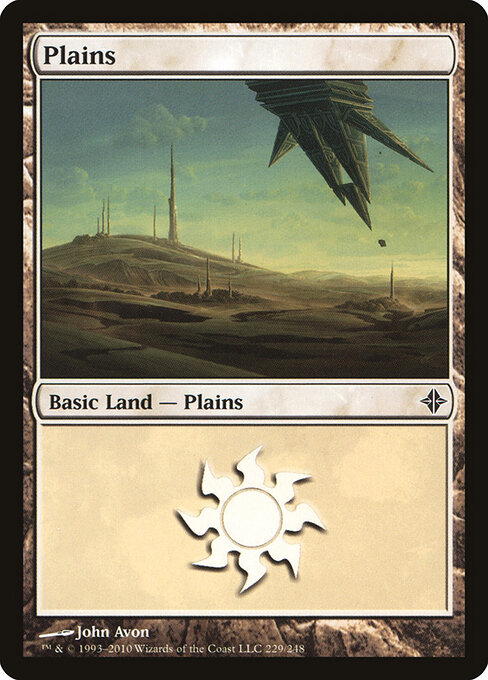 Plains — Rise of the Eldrazi #229, art by John Avon