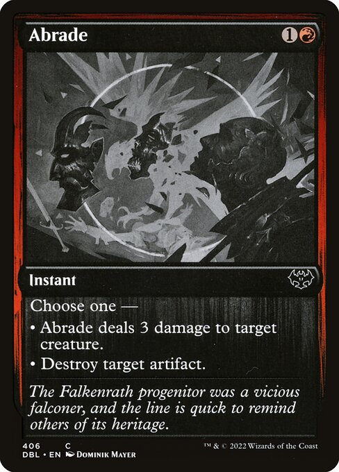 Abrade — Innistrad: Double Feature #406, art by Dominik Mayer