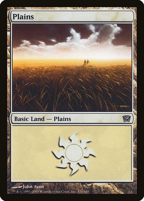 Plains — Ninth Edition #331★, art by John Avon