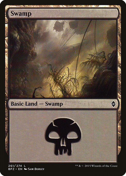 Swamp — Battle for Zendikar #261a, art by Sam Burley