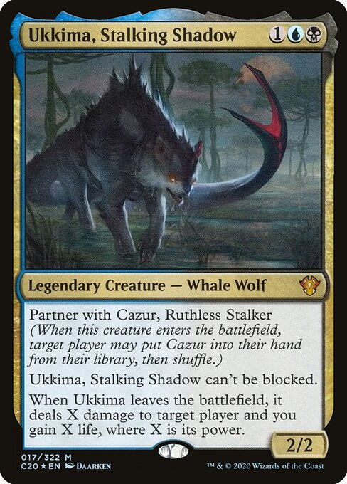 Ukkima, Stalking Shadow — Commander 2020 #17, art by Daarken