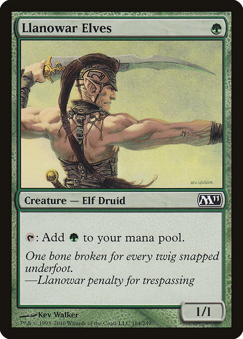 Llanowar Elves — Magic 2011 #184, art by Kev Walker