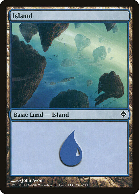 Island — Zendikar #234a, art by John Avon