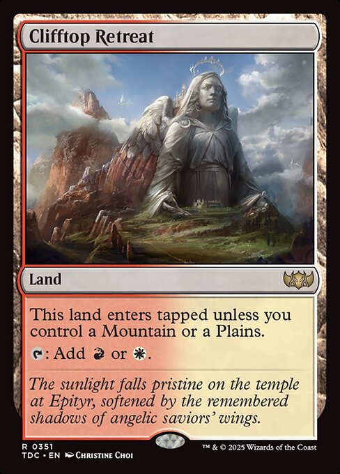 Clifftop Retreat — Tarkir: Dragonstorm Commander #351, art by Christine Choi
