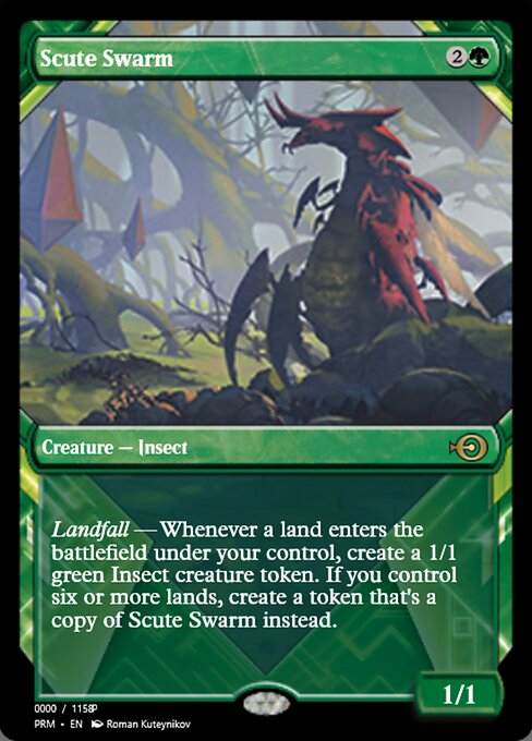 Scute Swarm — Magic Online Promos #83718, art by Roman Kuteynikov