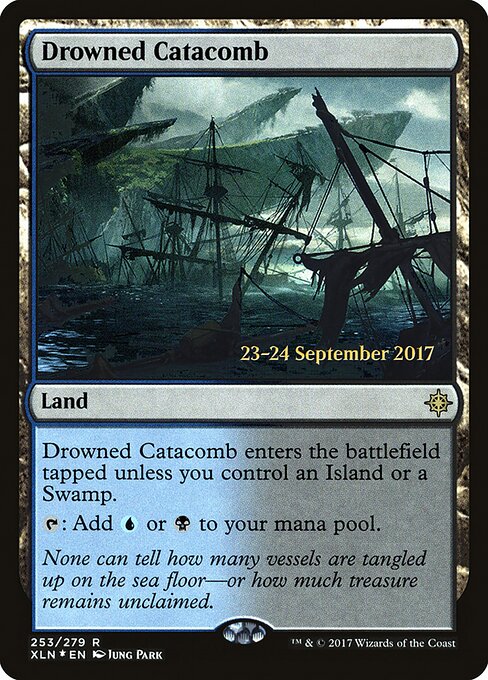 Drowned Catacomb — Ixalan Promos #253s, art by Jung Park