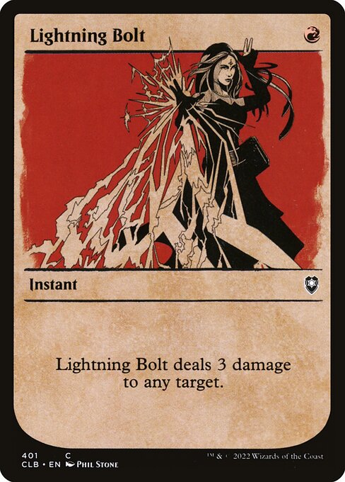 Lightning Bolt — Commander Legends: Battle for Baldur's Gate #401, art by Phil Stone