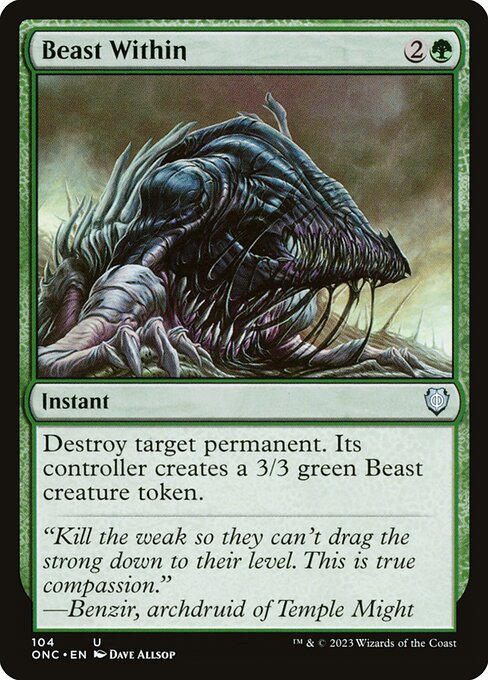 Beast Within — Phyrexia: All Will Be One Commander #104, art by Dave Allsop