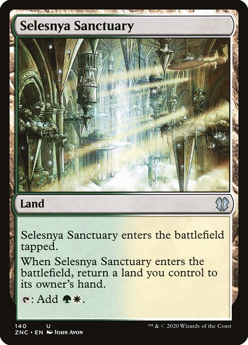 Selesnya Sanctuary — Zendikar Rising Commander #140, art by John Avon