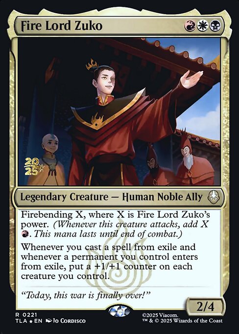 Fire Lord Zuko — Avatar: The Last Airbender Promos #221s, art by Jo Cordisco