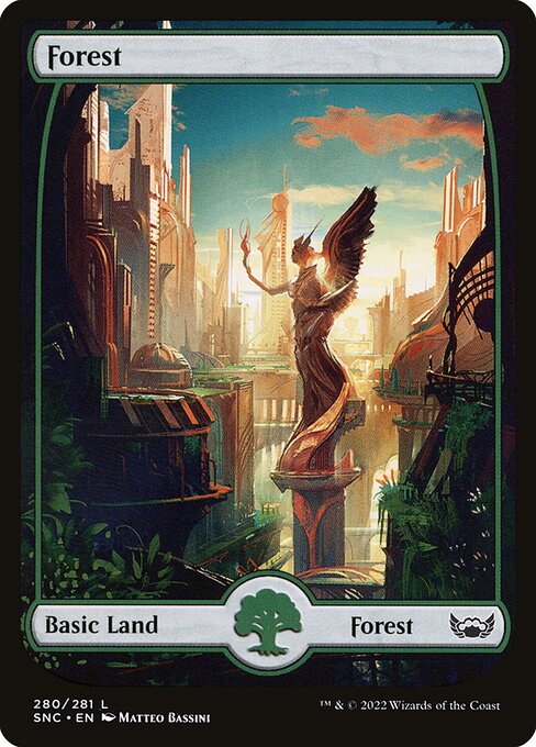 Forest — Streets of New Capenna #280, art by Matteo Bassini