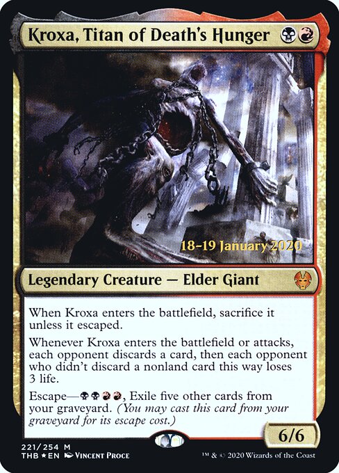 Kroxa, Titan of Death's Hunger — Theros Beyond Death Promos #221s, art by Vincent Proce