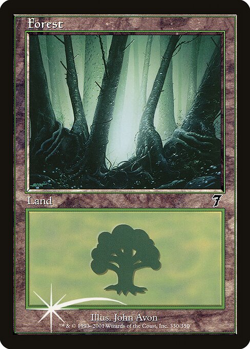 Forest — Seventh Edition #330★, art by John Avon
