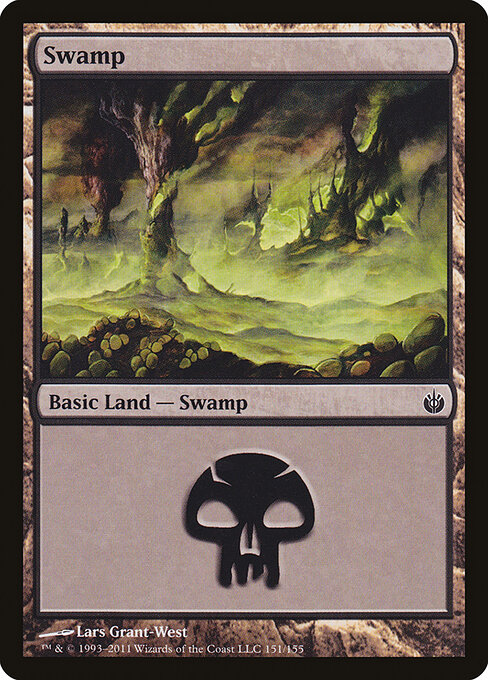Swamp — Mirrodin Besieged #151, art by Lars Grant-West