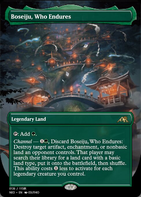 Boseiju, Who Endures — Magic Online Promos #98135, art by Esuthio