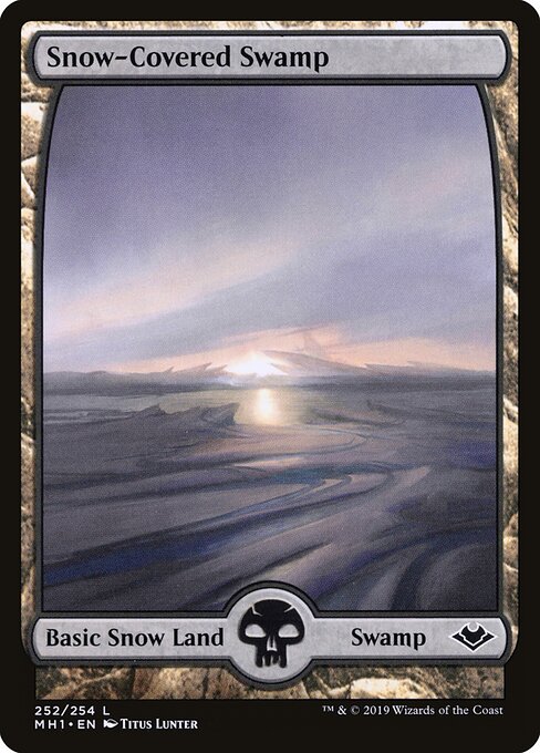 Snow-Covered Swamp — Modern Horizons #252, art by Titus Lunter