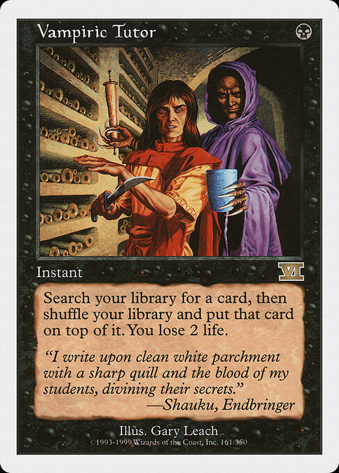 Vampiric Tutor — Classic Sixth Edition #161, art by Gary Leach