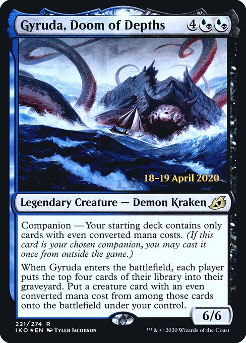 Gyruda, Doom of Depths — Ikoria: Lair of Behemoths Promos #221s, art by Tyler Jacobson