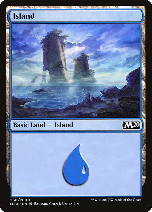 Island — Core Set 2020 #266, art by Babyson Chen & Uzhen Lin