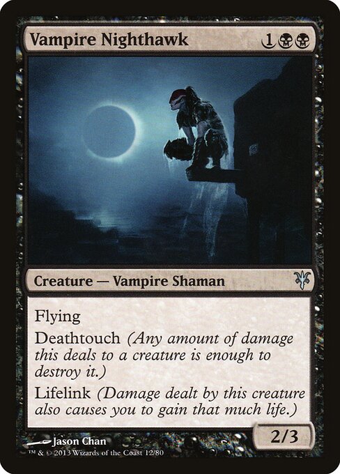 Vampire Nighthawk — Duel Decks: Sorin vs. Tibalt #12, art by Jason Chan