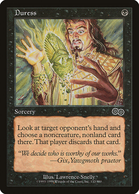Duress — Urza's Saga #132, art by Lawrence Snelly