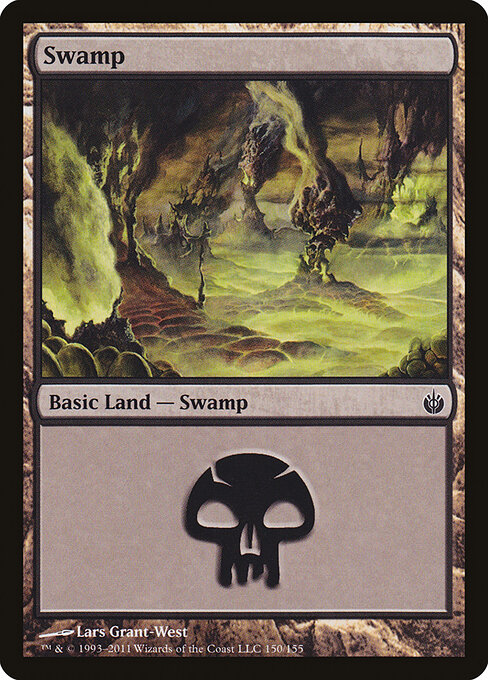 Swamp — Mirrodin Besieged #150, art by Lars Grant-West