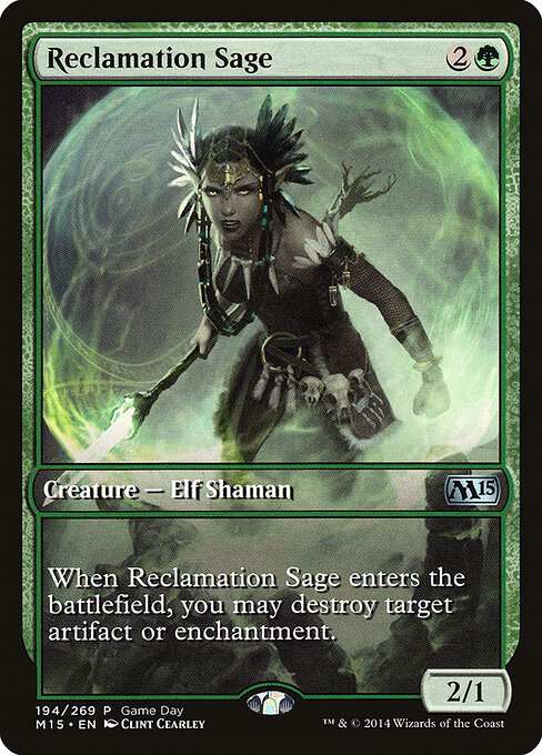 Reclamation Sage — Magic 2015 Promos #194, art by Clint Cearley