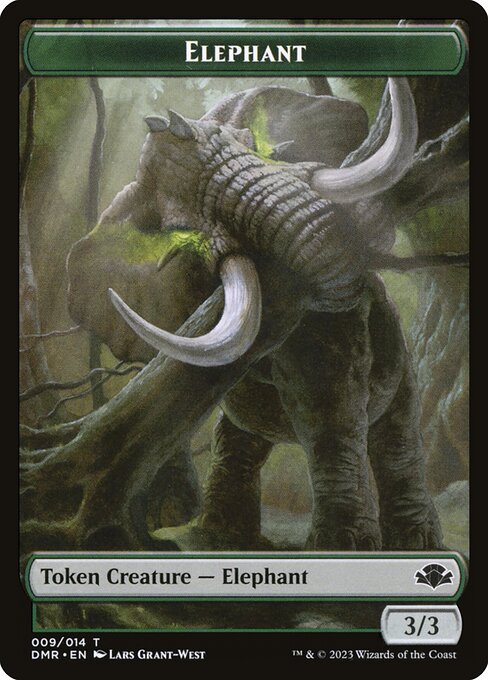 Elephant — Dominaria Remastered Tokens #9, art by Lars Grant-West