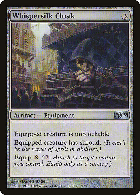 Whispersilk Cloak — Magic 2010 #221, art by Daren Bader