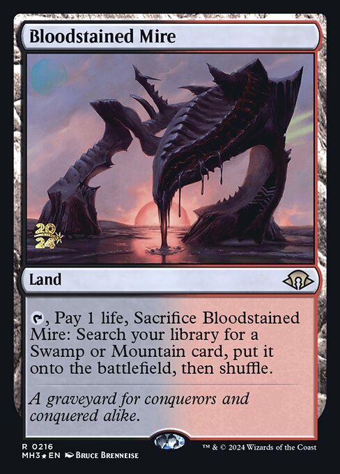 Bloodstained Mire — Modern Horizons 3 Promos #216s, art by Bruce Brenneise