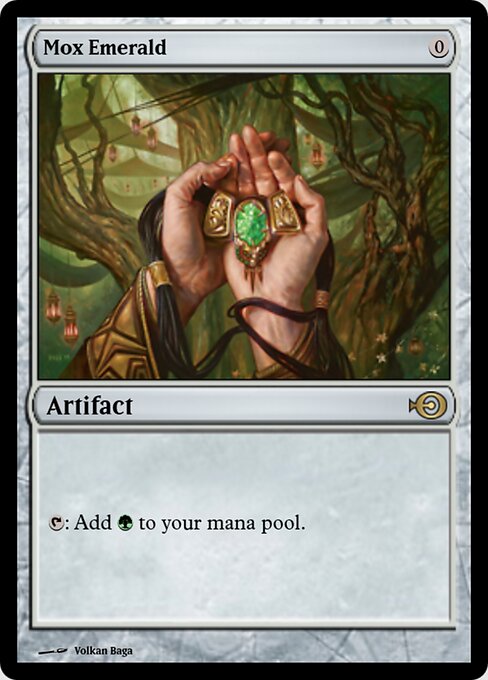 Mox Emerald — Magic Online Promos #46896, art by Volkan Baǵa