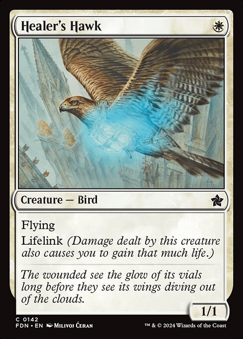 Healer's Hawk — Foundations #142, art by Milivoj Ćeran