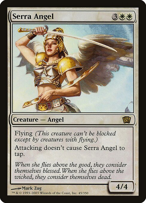 Serra Angel — Eighth Edition #45★, art by Mark Zug