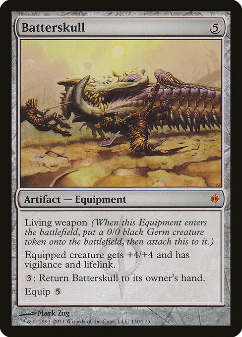 Batterskull — New Phyrexia #130, art by Mark Zug