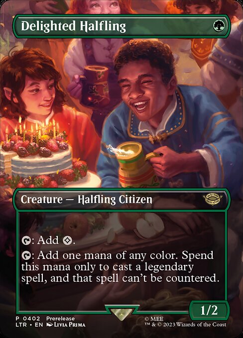 Delighted Halfling — The Lord of the Rings: Tales of Middle-earth #402, art by Livia Prima