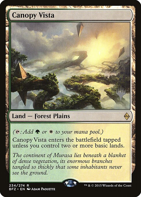 Canopy Vista — Battle for Zendikar Promos #234p, art by Adam Paquette